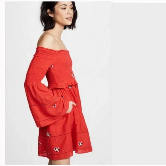 NWT FREE PEOPLE COUNTING DAISIES EMBROIDERED DRESS - Picture 4 of 12